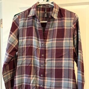 Kuhl Womens Plaid Checked Button Down Long Sleeve Shirt